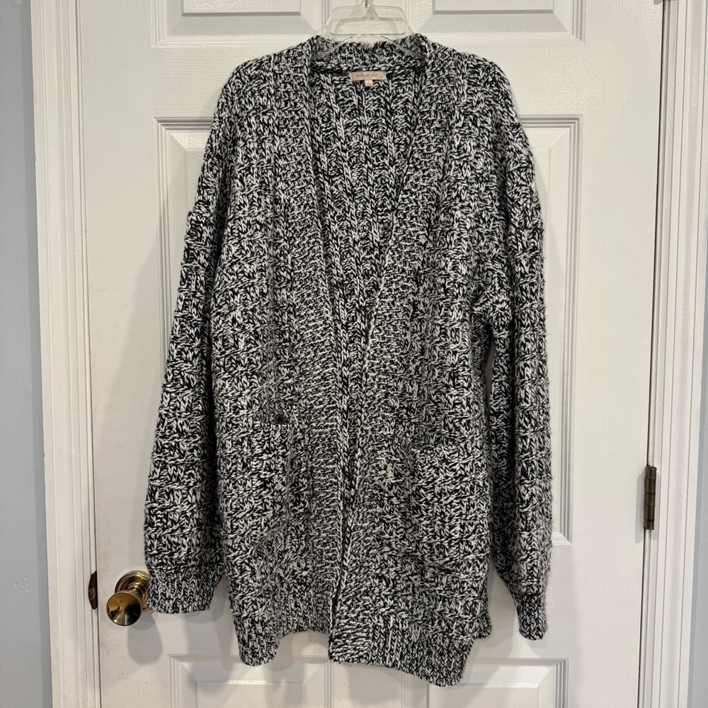 Skies Are Blue Black and White Cardigan